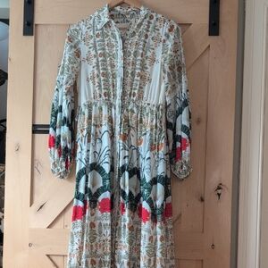 Anthropologie Multicolor Floral Long Sleeve Dress